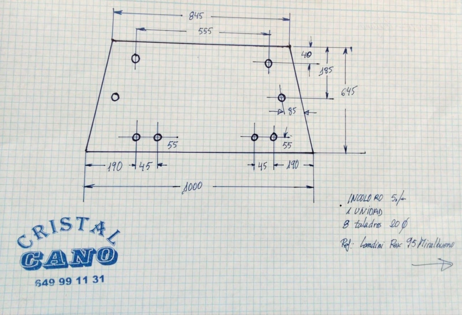 Trasera Landini Rex 95 Templado